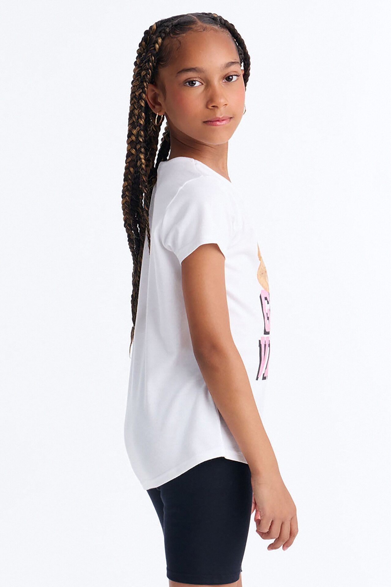 Mini Beary Good Vibes Bike Short Set - White/Black