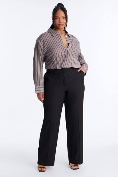 Wishing For It Striped Linen Shirt - Grey