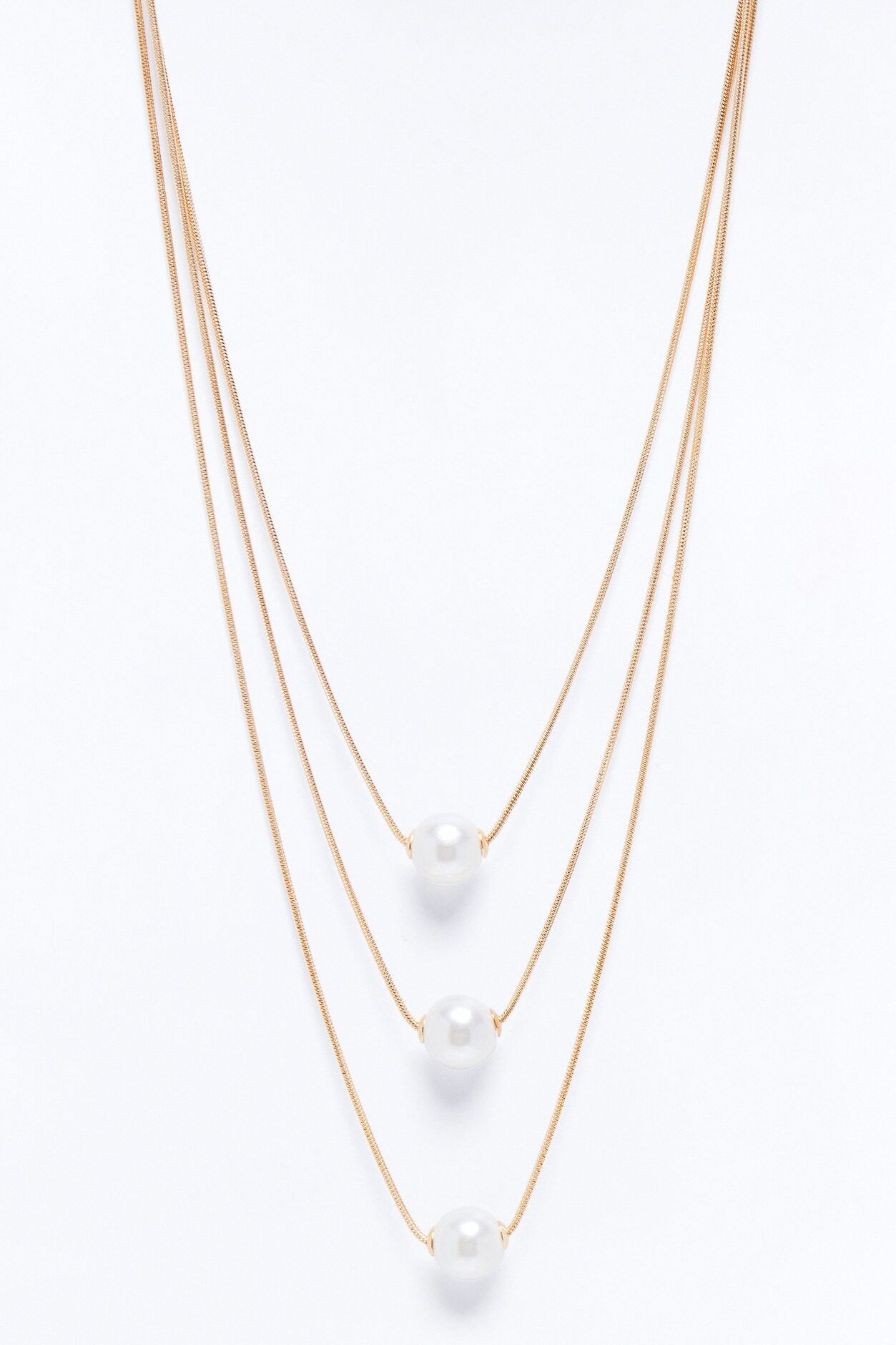 Perfect Touch Pearl Layered Necklace - Gold