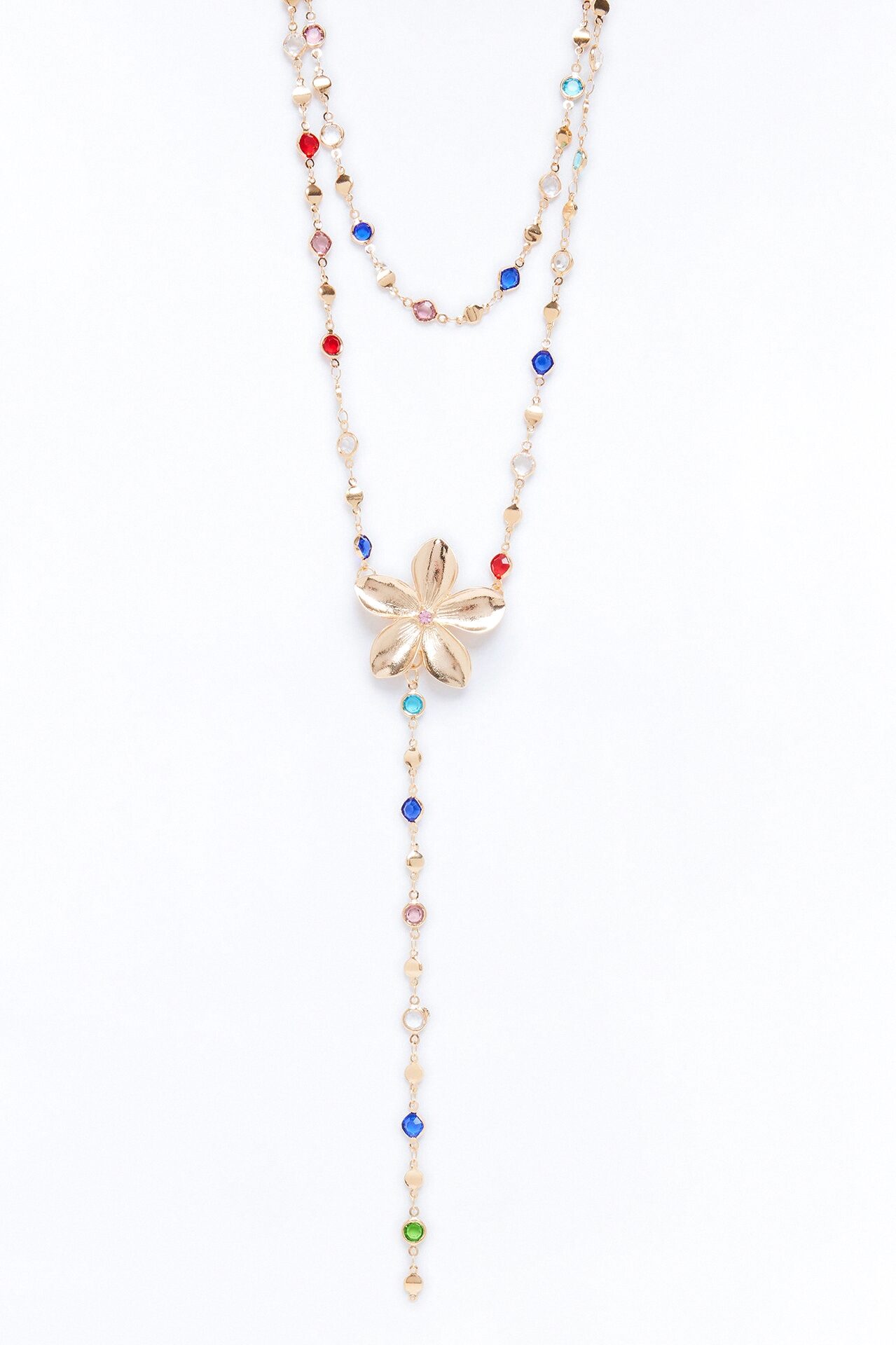 Coastal Spark Lariat Necklace - Multi Color