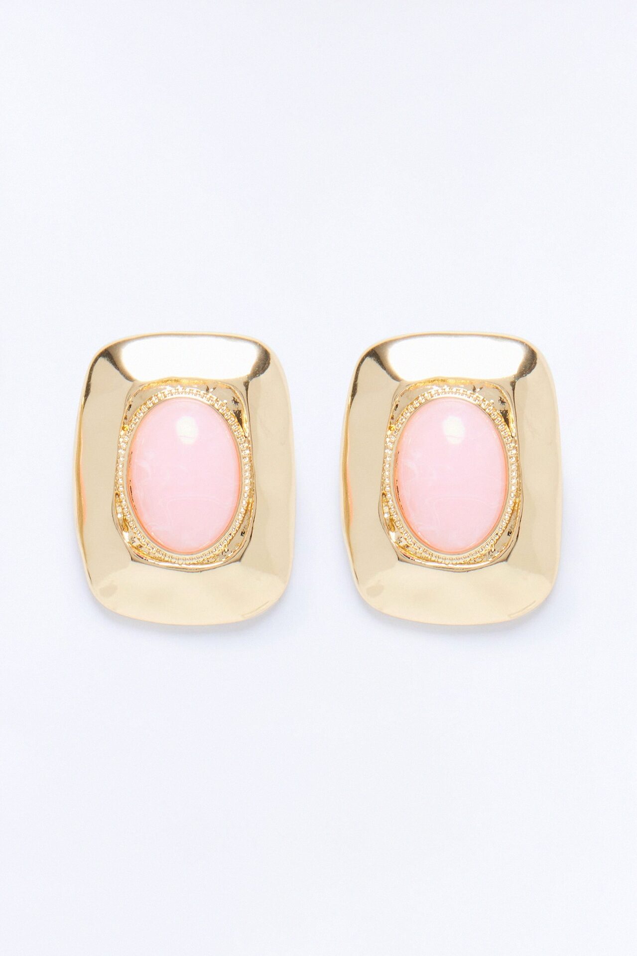 Sasha Jeweled Stud Earrings - Gold/Pink