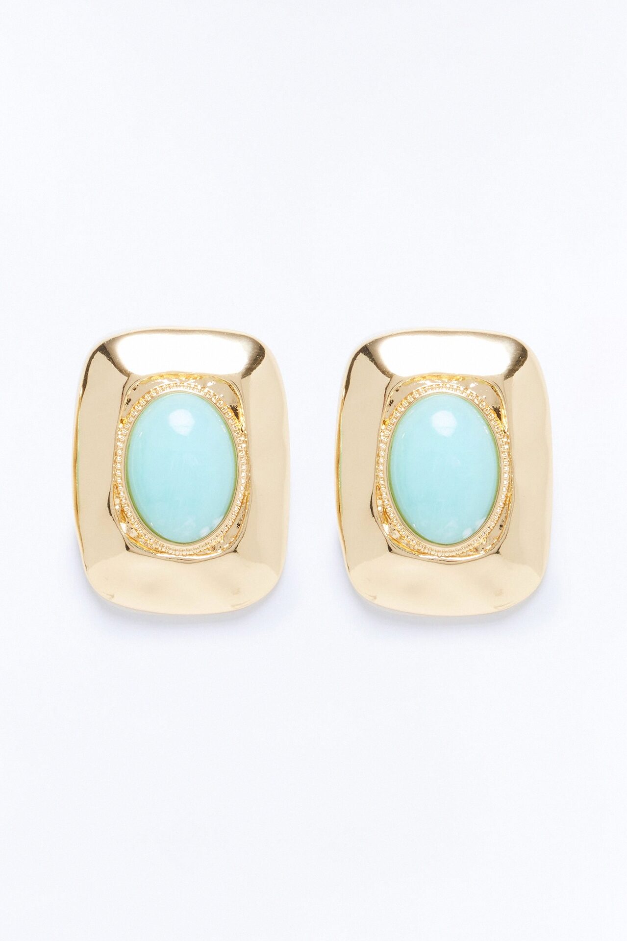 Sasha Jeweled Stud Earrings - Gold/Blue