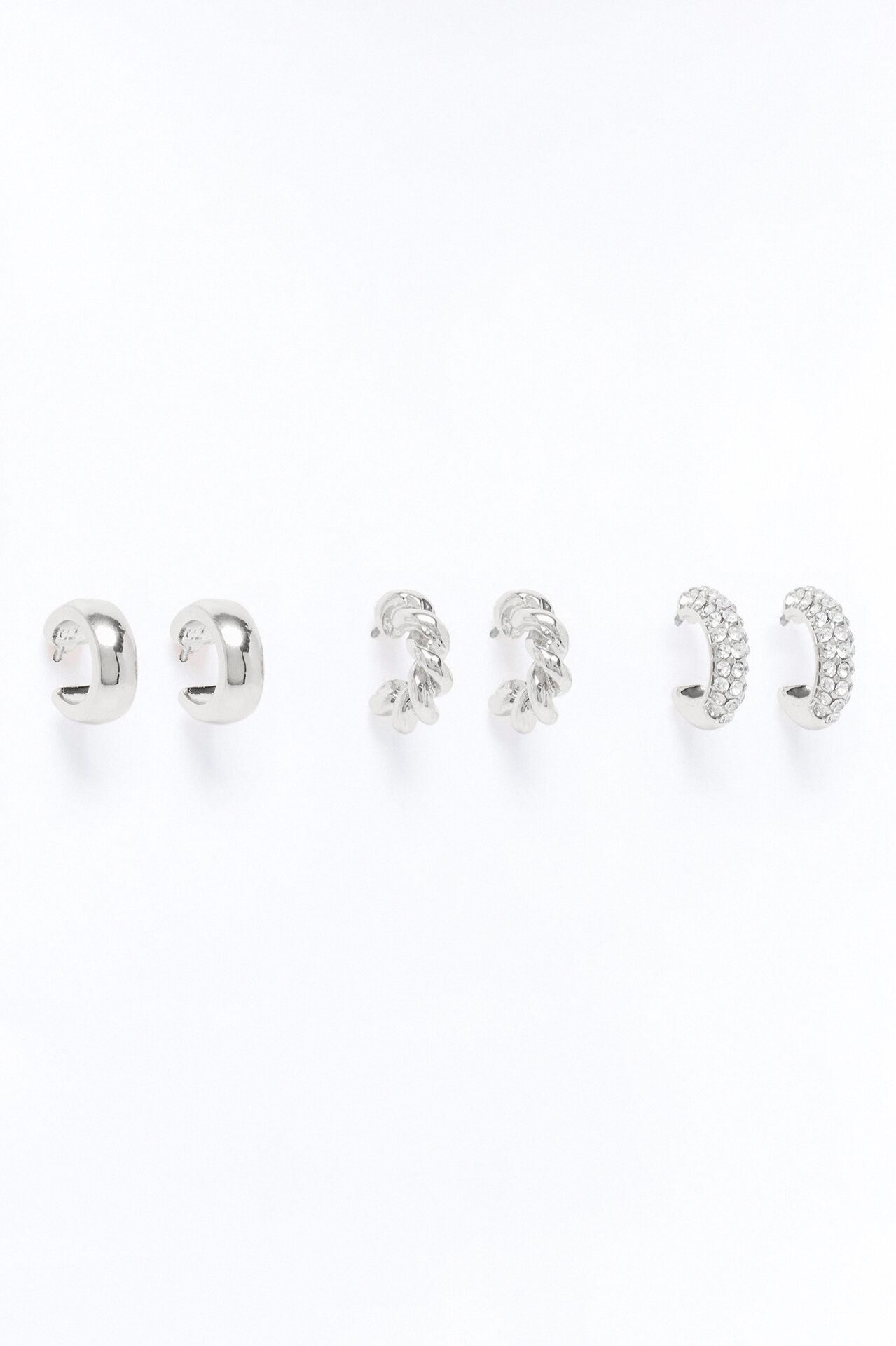 Timeless 3 Pair Multi Hoop Earrings - Silver