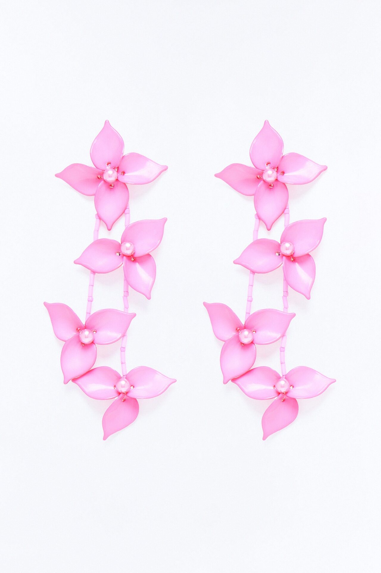 Kind Soul Floral Drop Earrings - Fuchsia