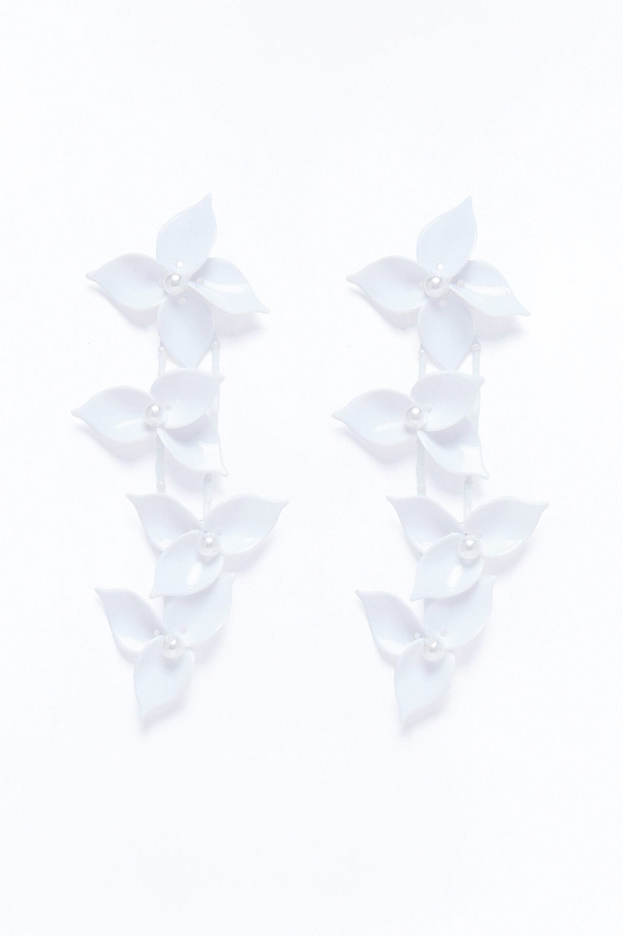 Kind Soul Floral Drop Earrings - White