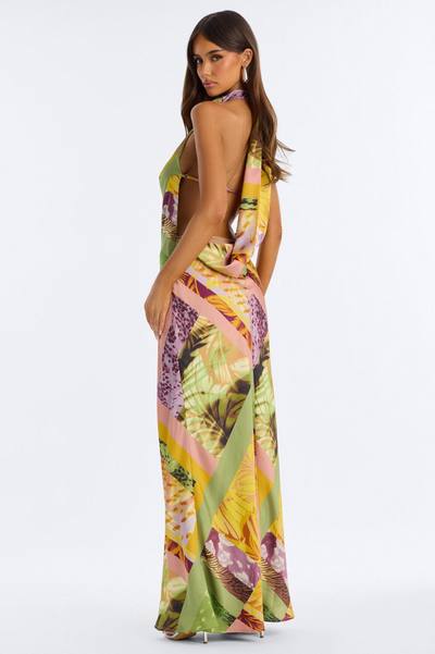 Wild Thoughts Satin Maxi Dress - Yellow/combo