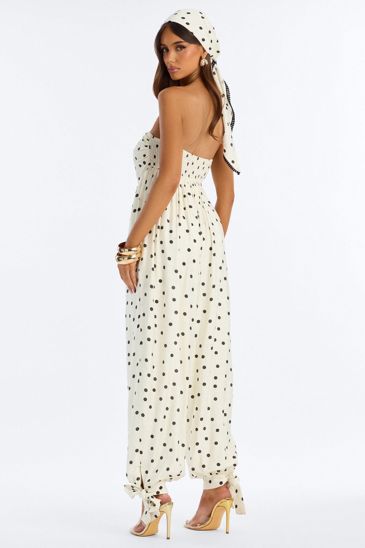 Penelope Polka Dot Balloon 2 Piece Jumpsuit - White/combo