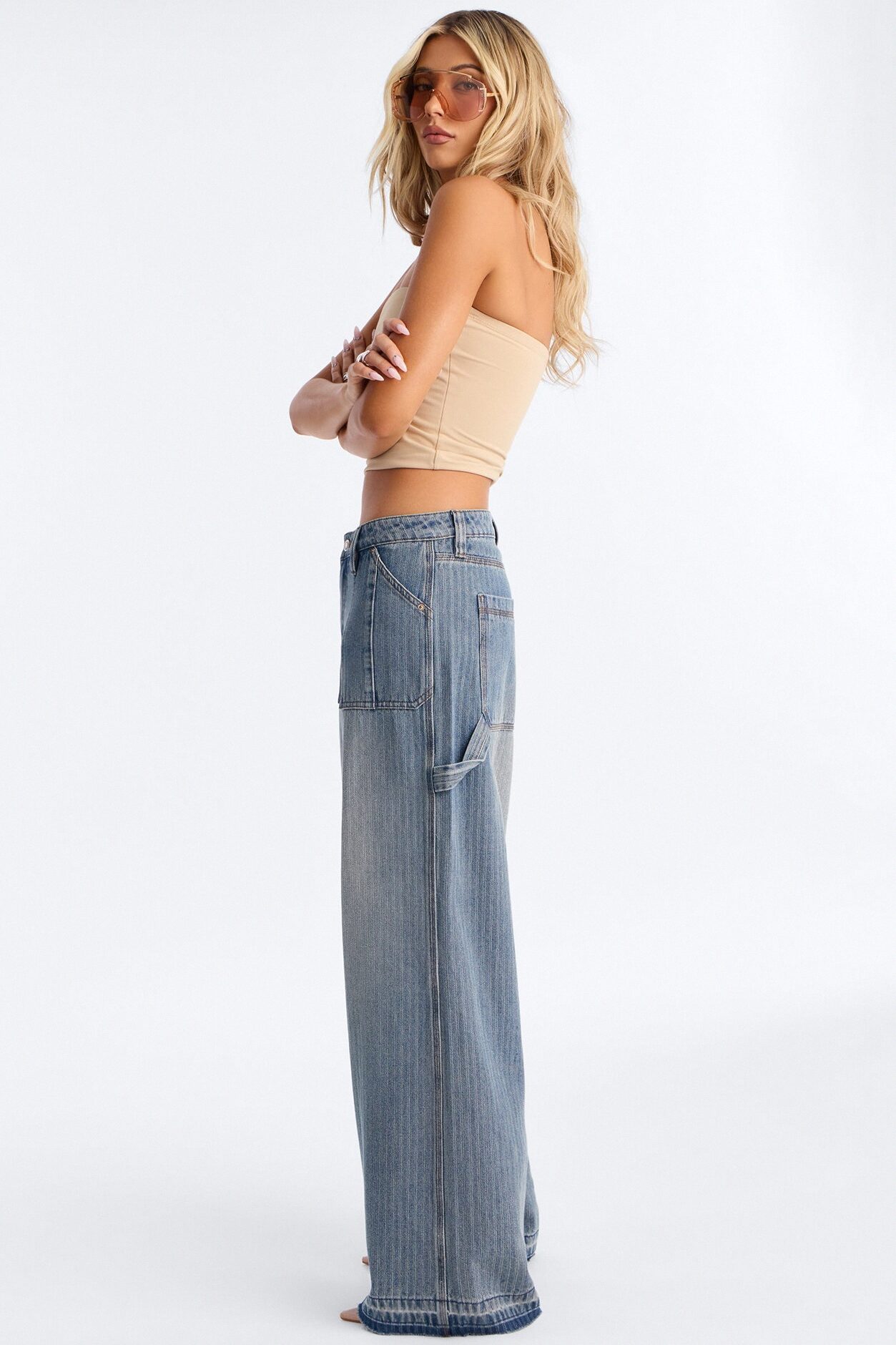 Onward Utility Released Hem Baggy Jeans - Vintage Wash