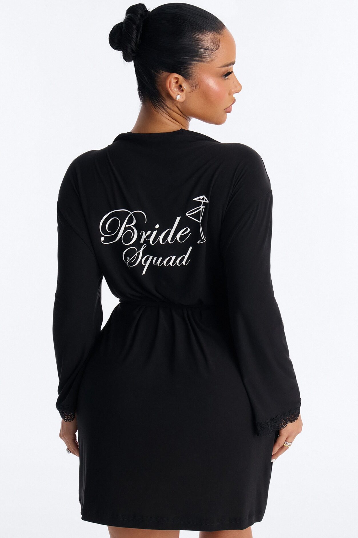 Squad Needs A Martini Robe - Black