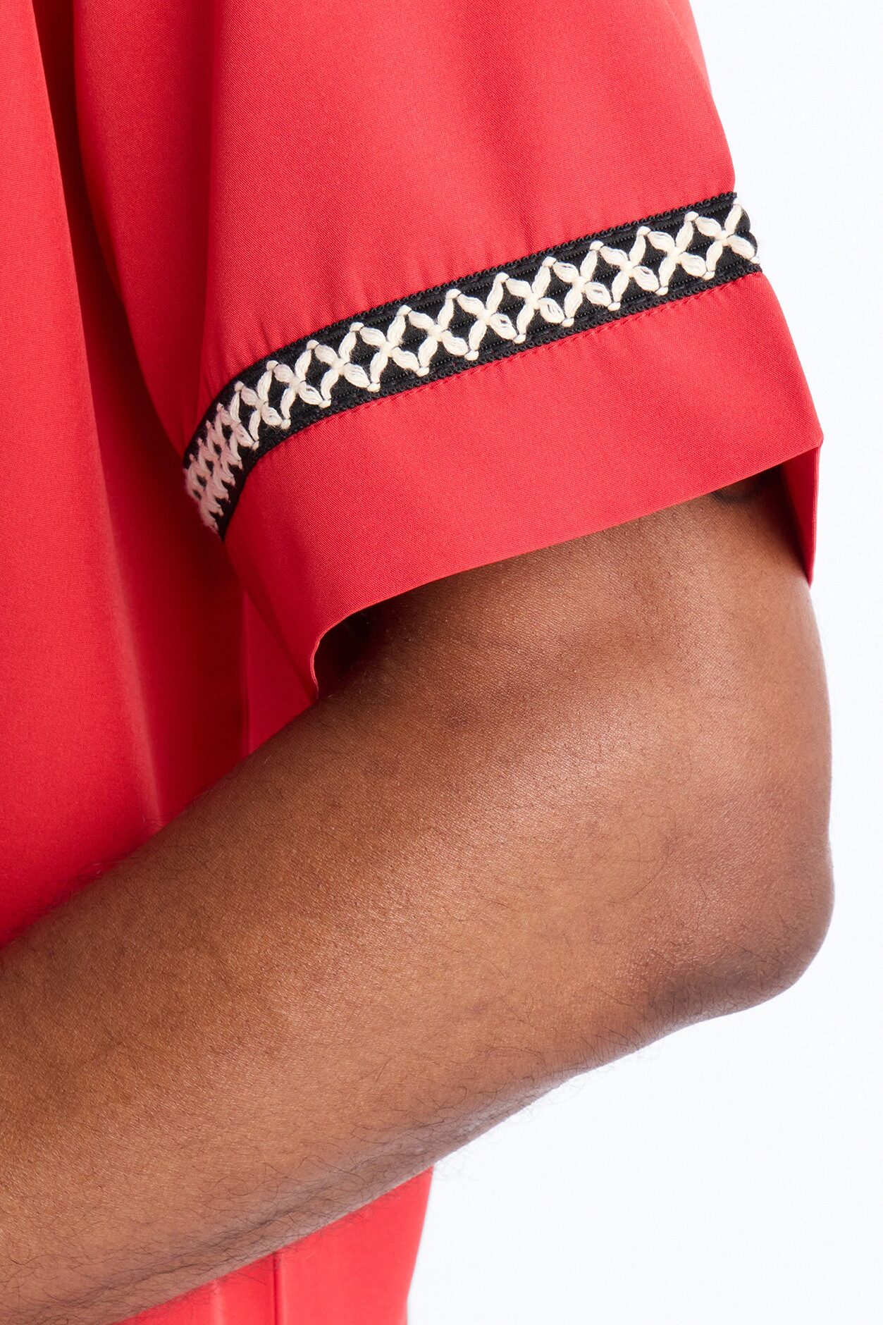 Relaxed Malibu Social Club Cuban Collar Button Up Shirt - Red