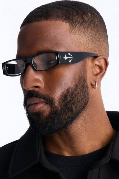 Y2K Starlight Rays Sunglasses - Black/Silver