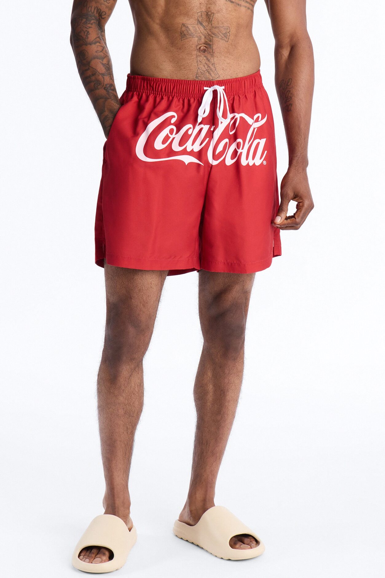 Coca Cola Swim Trunk 7″ - Red
