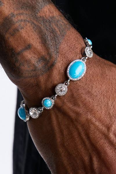 Opal Iced Gemstone Bracelet - Silver