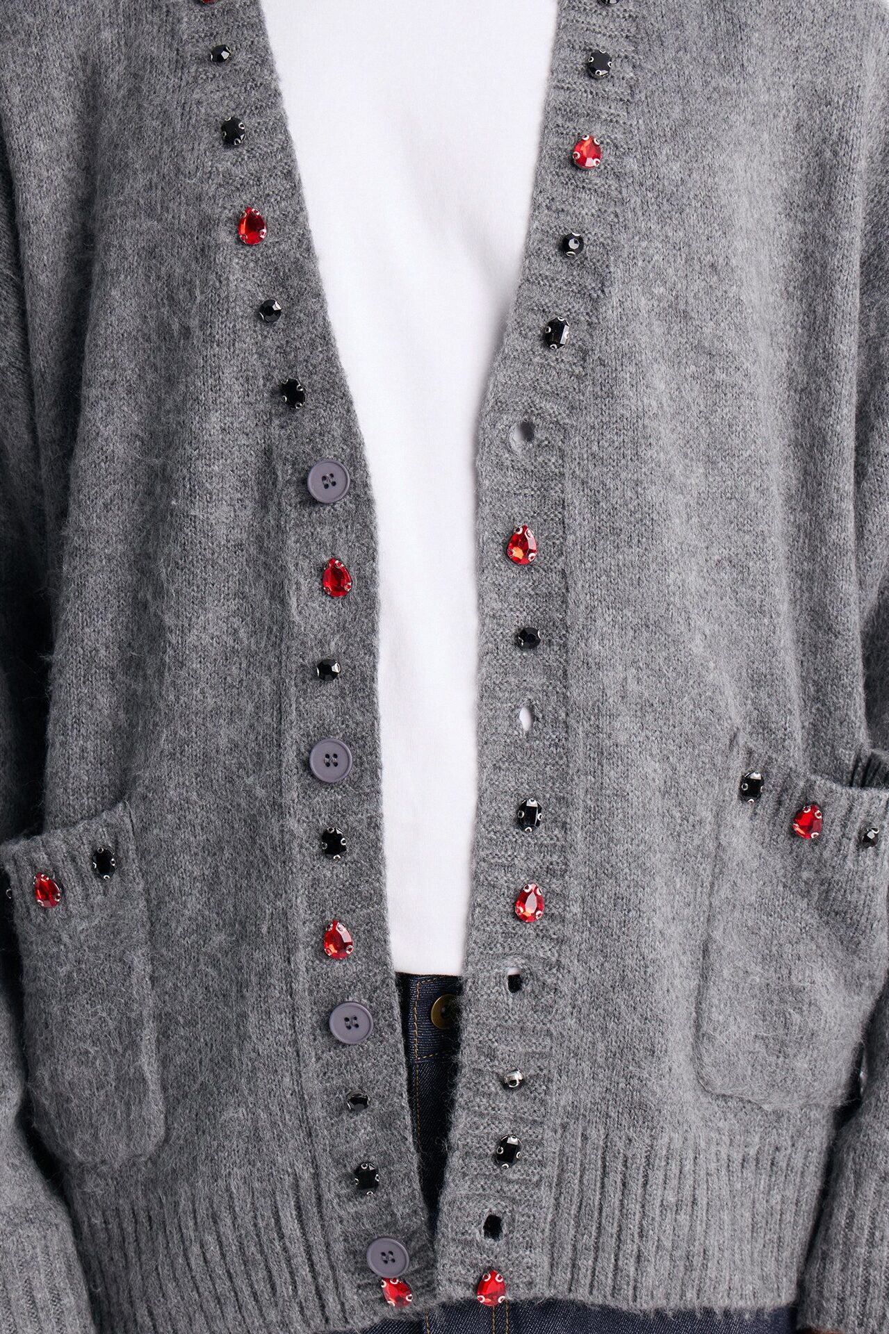 Bejeweled Reverie Cardigan - Grey