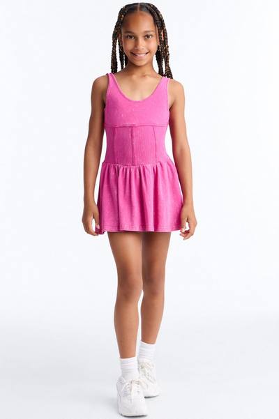 Mini Addison Washed Mini Dress - Fuchsia