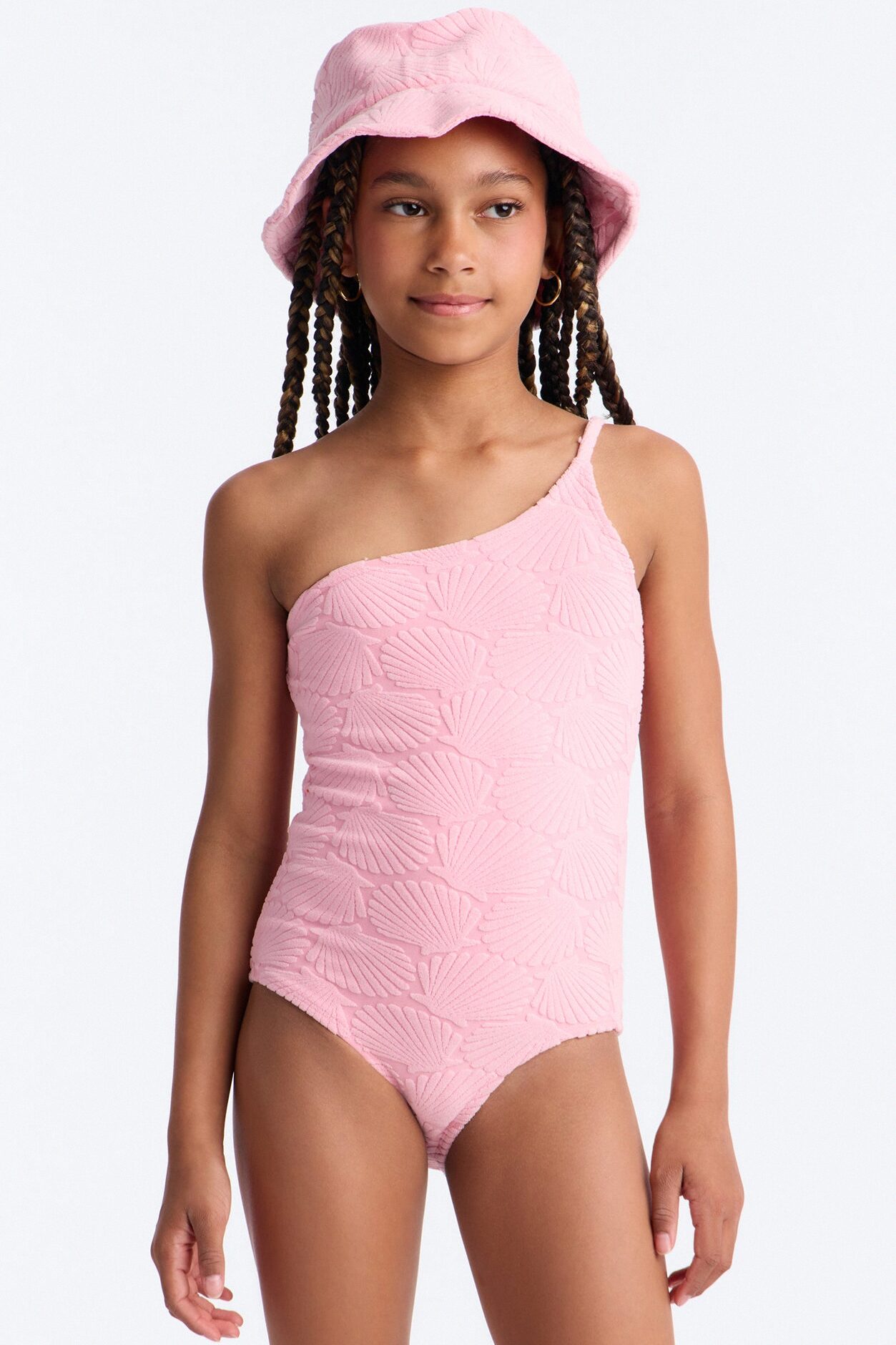 Mini Danielle Terry Cloth 3 Piece Short Set - Light Pink