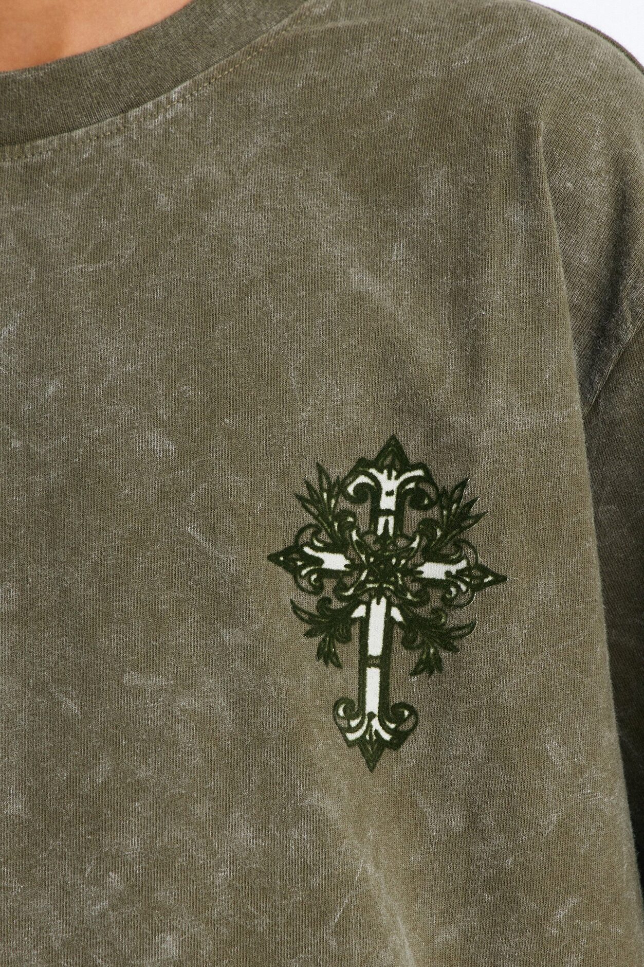 Mini Pure Paradise Short Sleeve Front/Back Tee - Olive