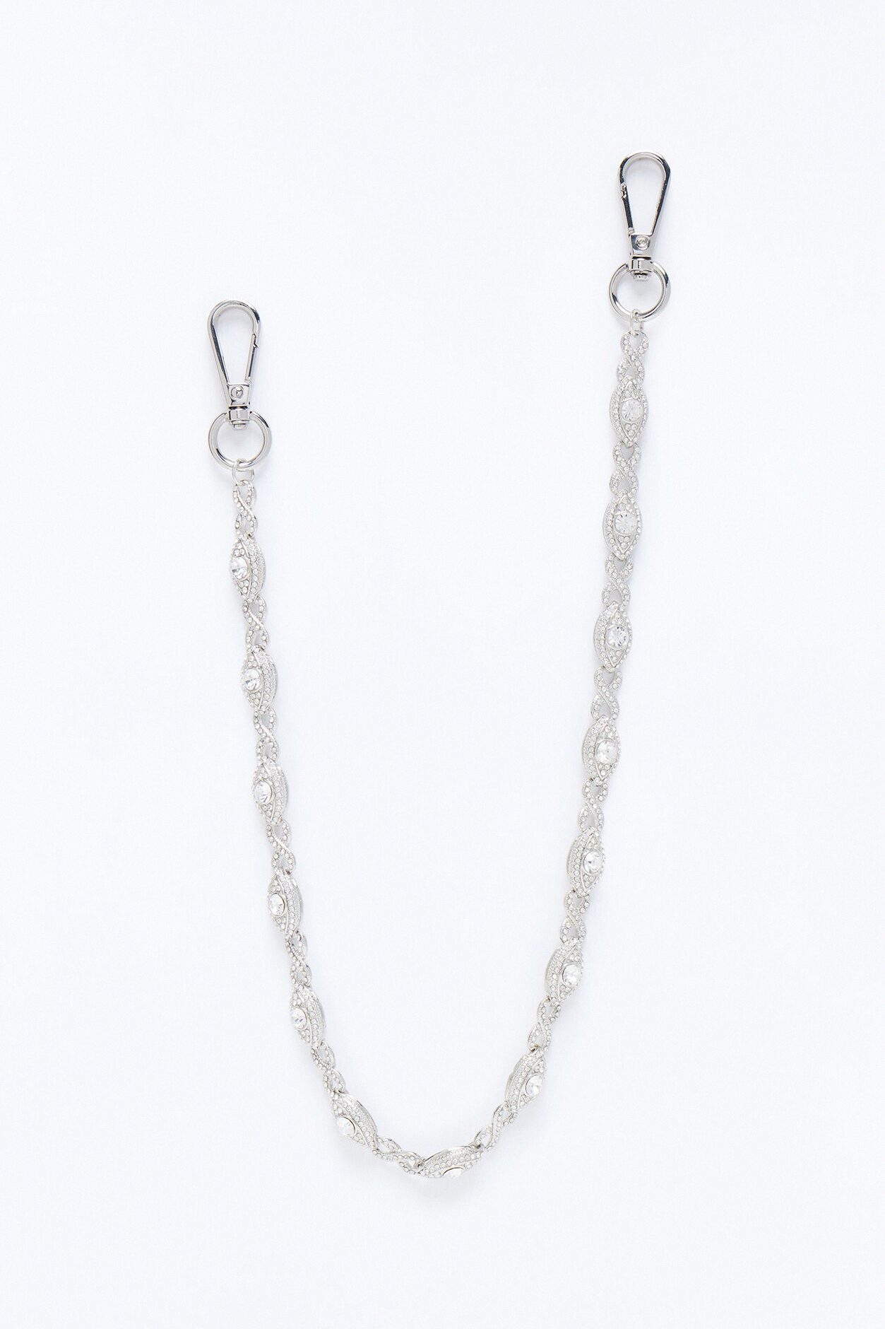 Iced Evil Eye Infinity Pant Chain - Silver