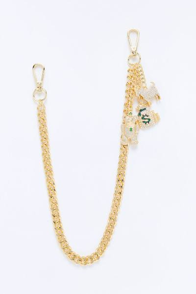 Ambitious Multi Charm Cuban Pant Chain - Gold