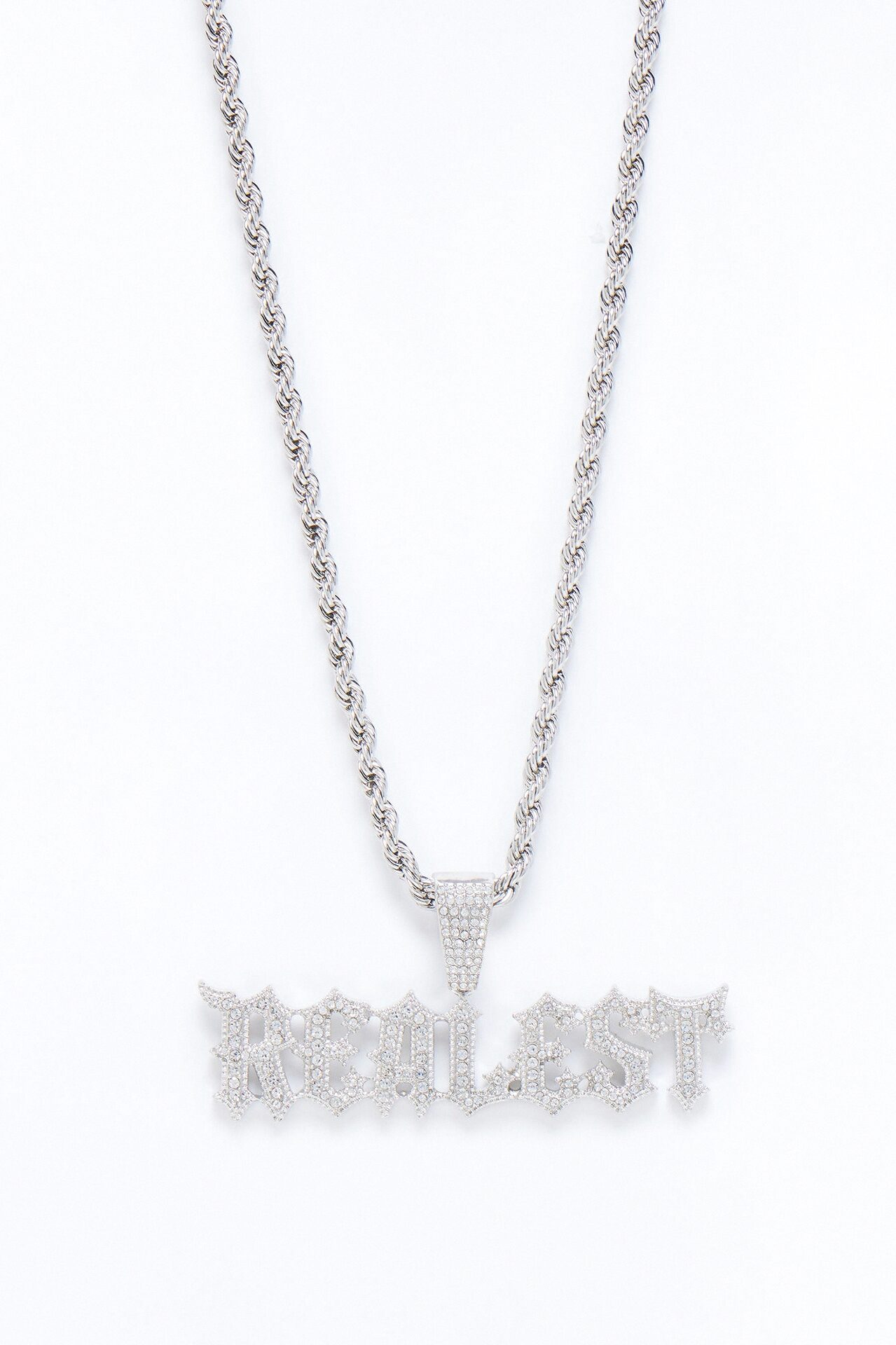 Realest Iced Rope Chain Necklace - Silver