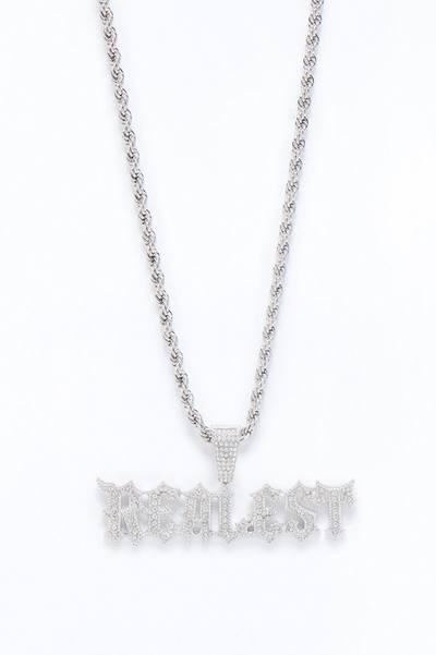 Realest Iced Rope Chain Necklace - Silver