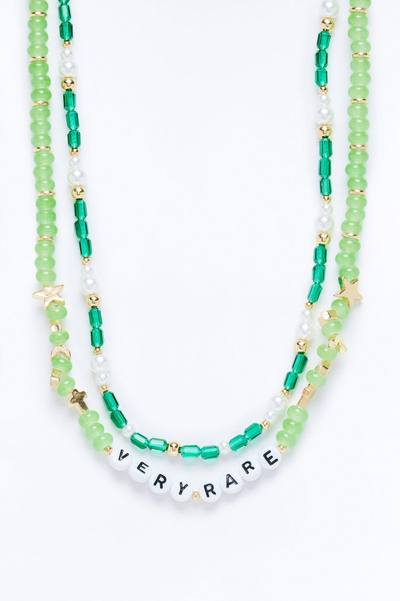 Very Rare Beaded Necklace Set - Gold