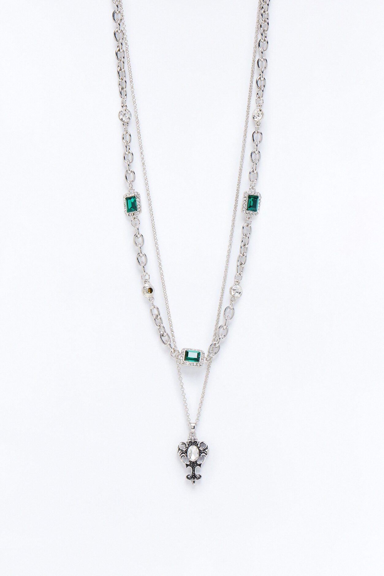 Rebel Command Chain Necklace Set - Silver