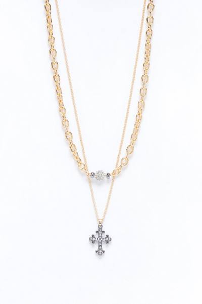 Lean On Faith Chain Necklace Set - Gold