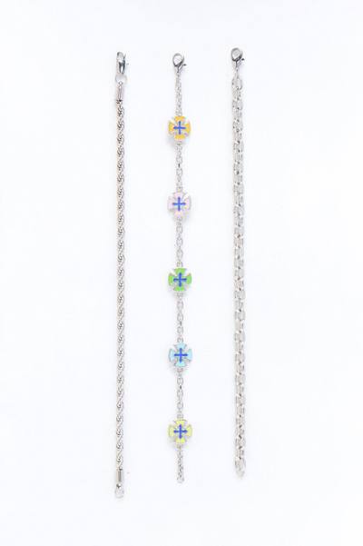 Cosmic Multi Star Chain Bracelet Set - Silver