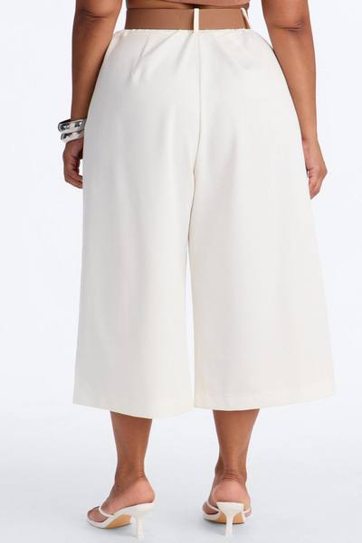 Misty High Rise Belted Culotte Trouser Pant - White
