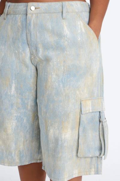 Spring Chaos Cargo Bermuda Short - Blue/combo