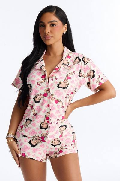 Betty Boop & Bows PJ Short Set - Pink/combo