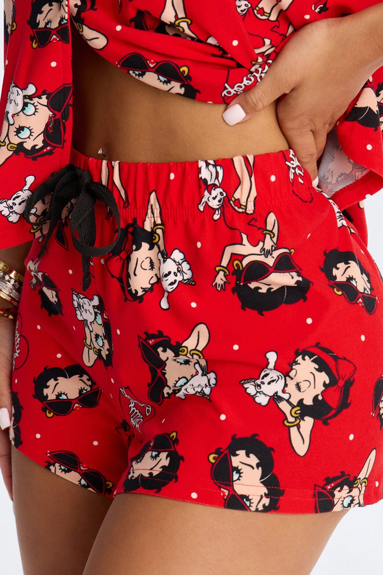 Betty Boop's Pup PJ Short Set - Red/combo