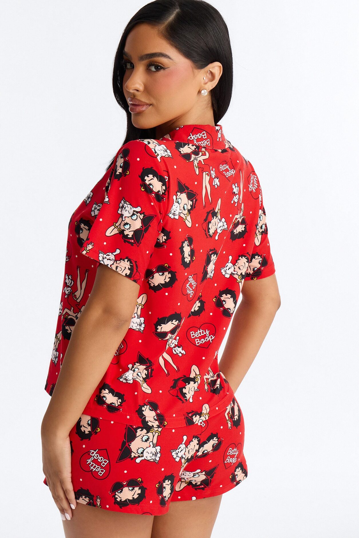 Betty Boop's Pup PJ Short Set - Red/combo