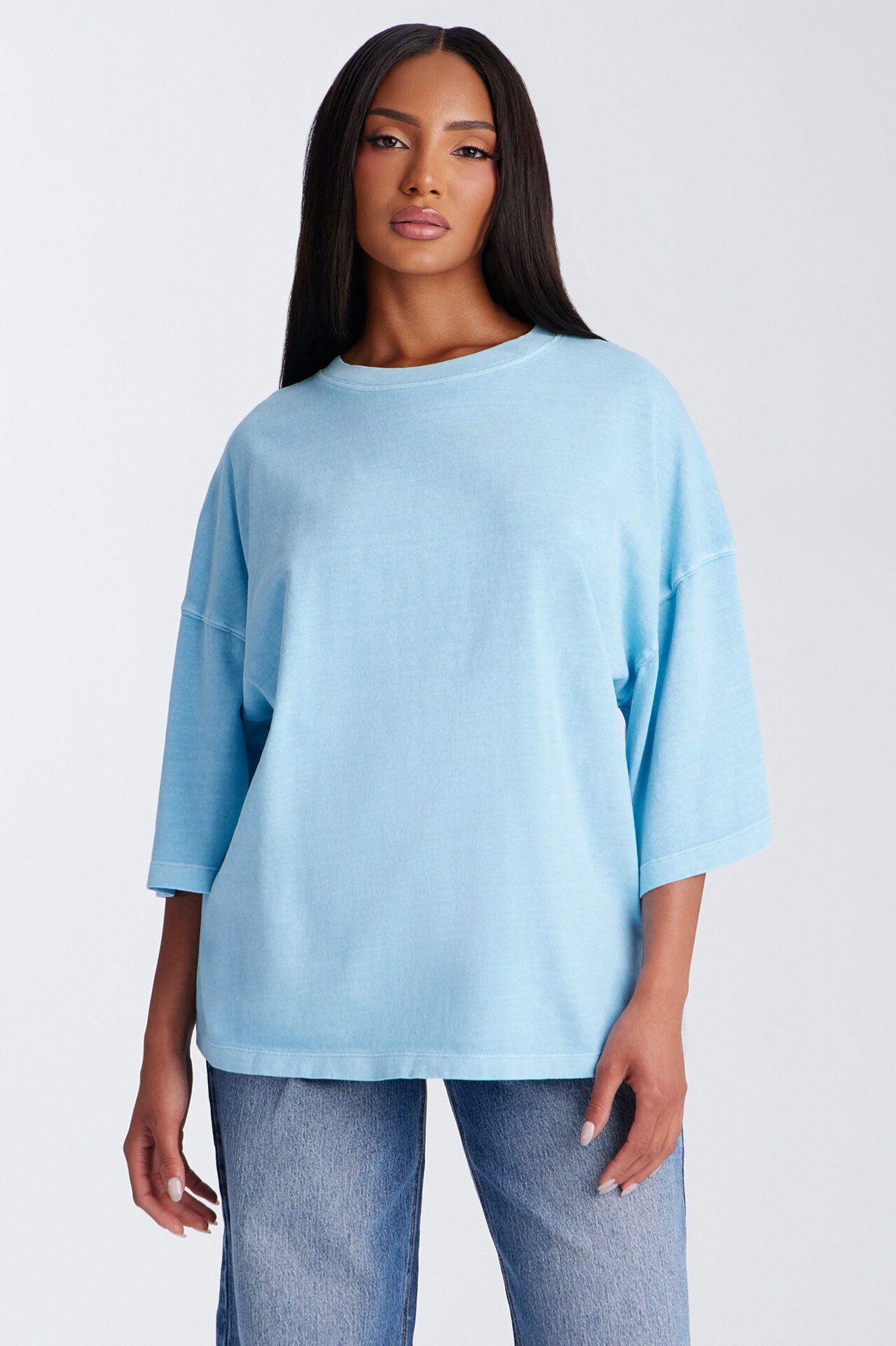 London Washed Oversized Short Sleeve T-Shirt - Blue