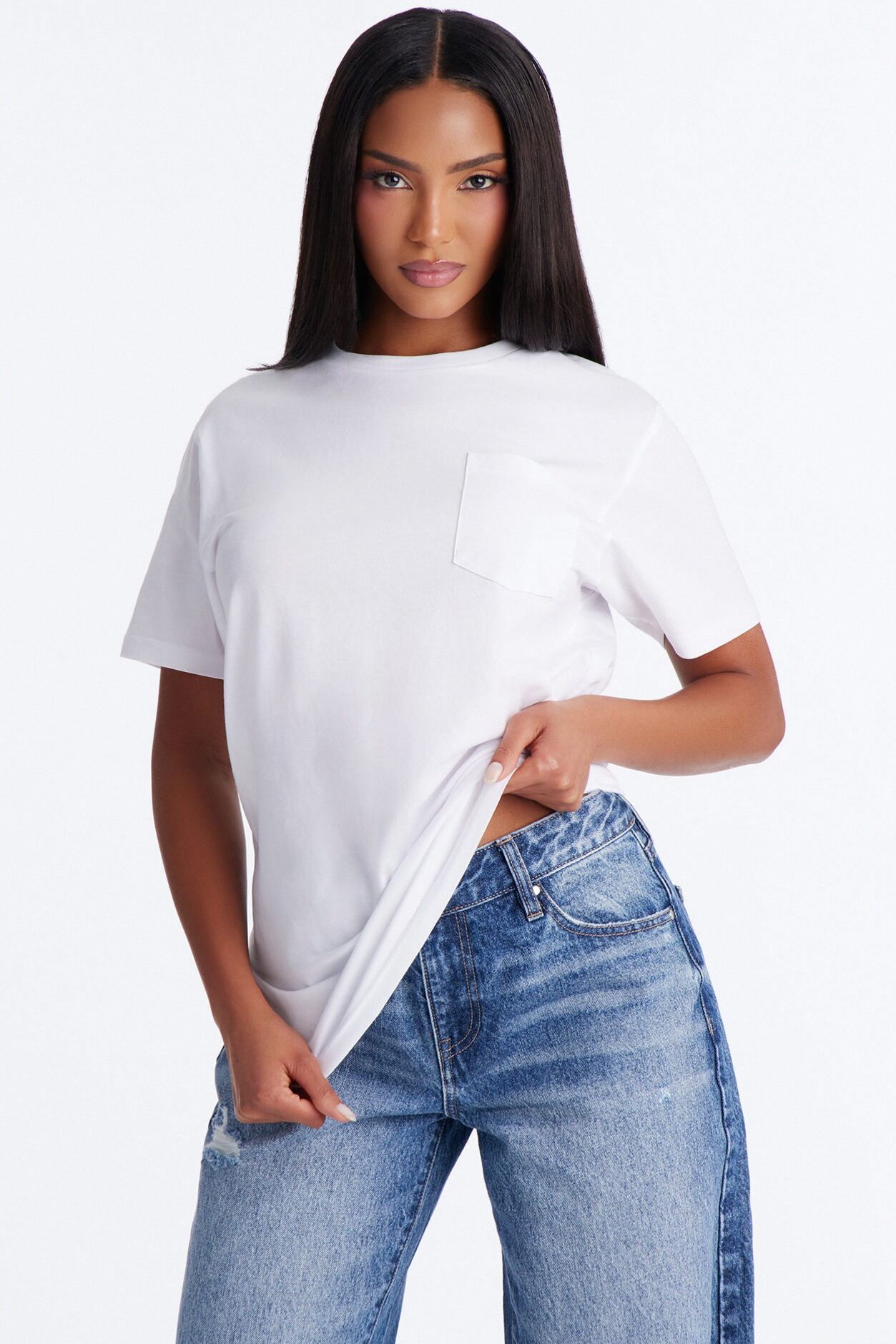 Everyday Oversized Pocket Tee - White