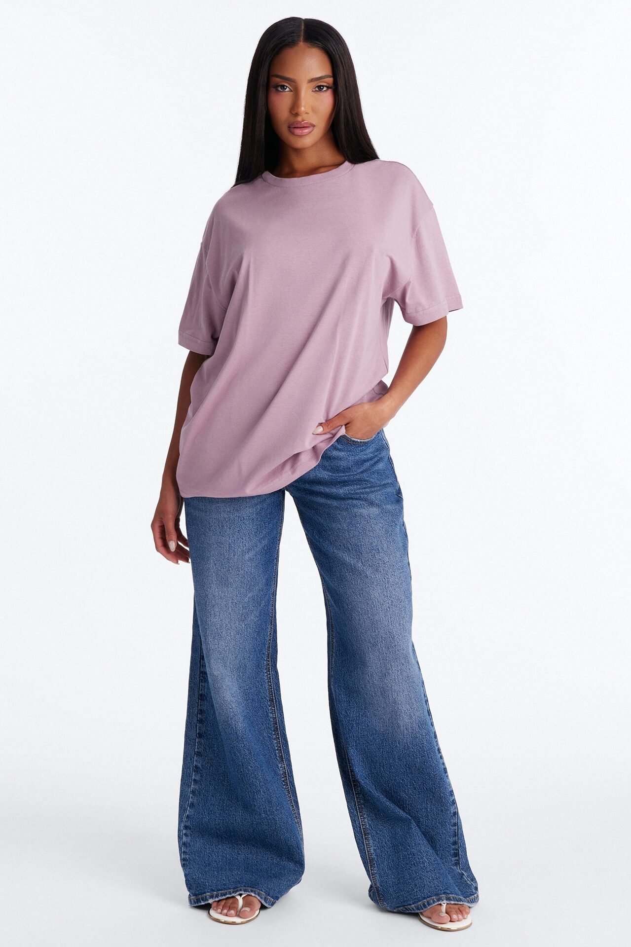 The Oversized Boyfriend Tee - Lilac