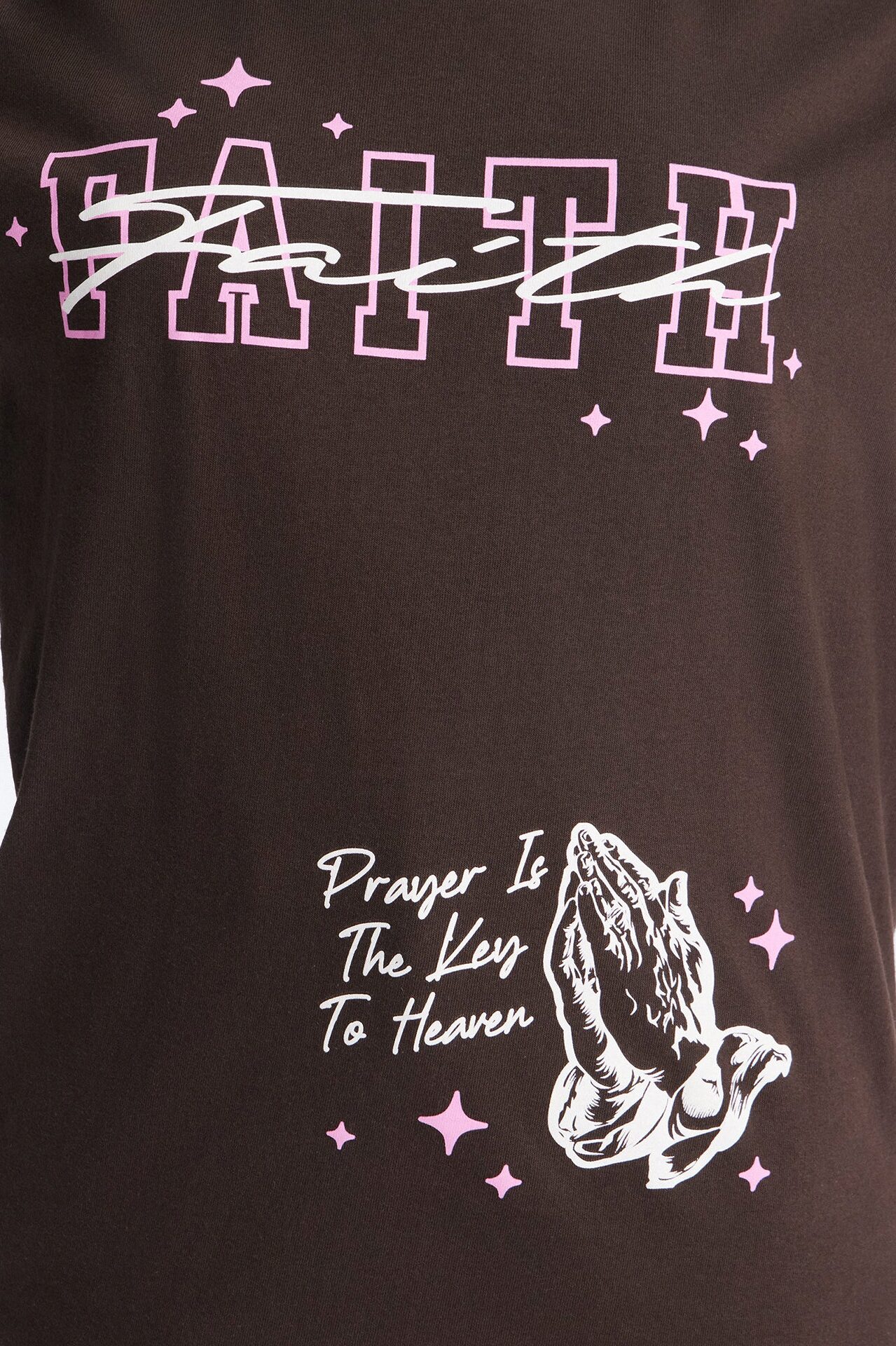 Faith Praying Hands Tee - Brown
