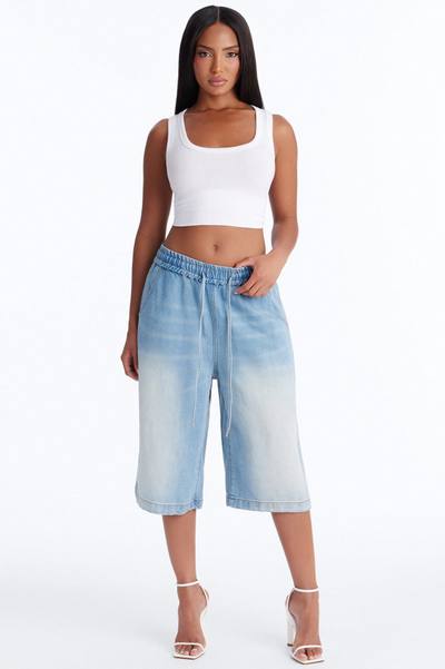 The Most Chill Tie Waist Denim Jorts - Vintage Wash