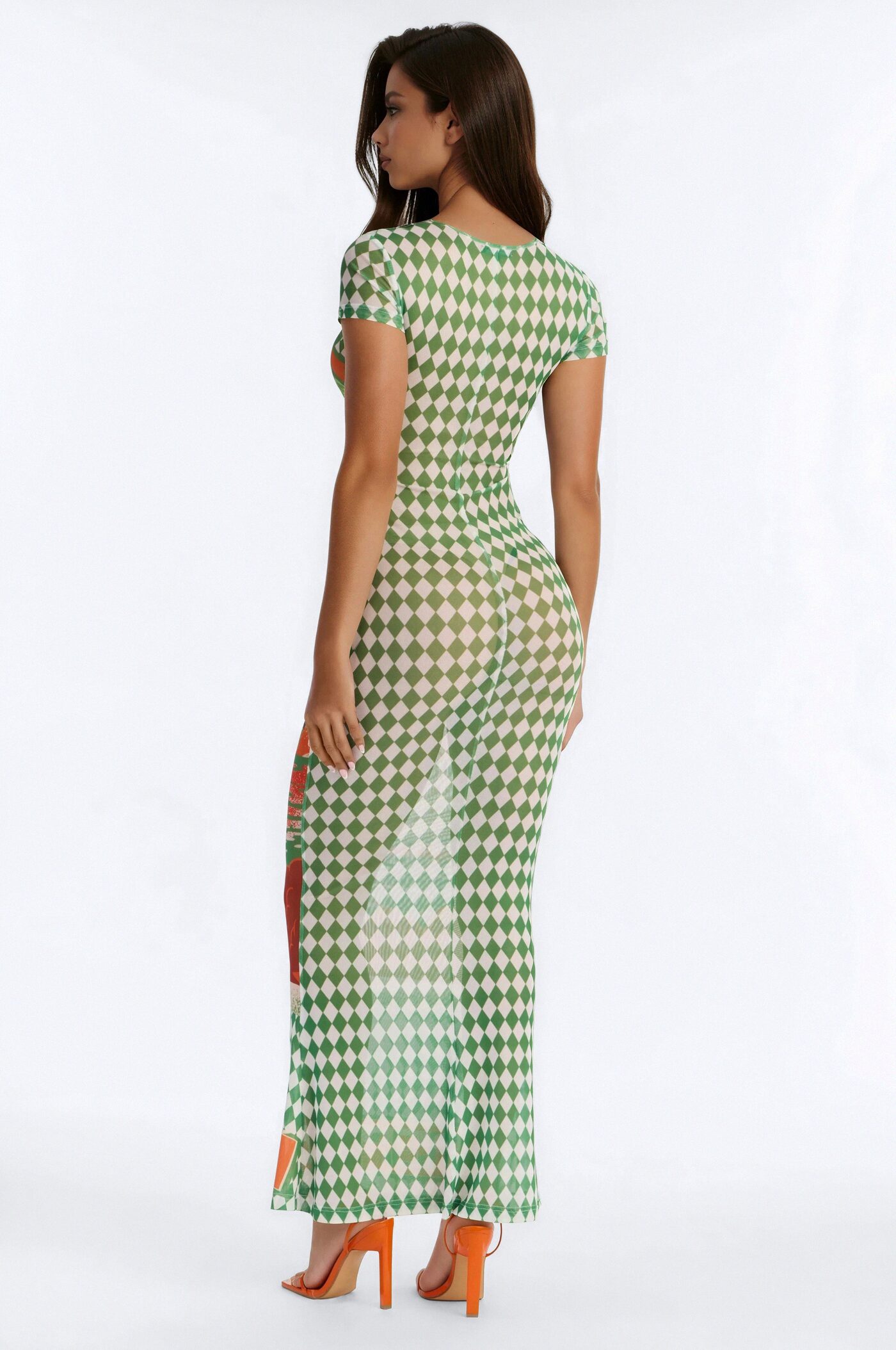 Take Me On A Trip Mesh Maxi Dress - Green/combo