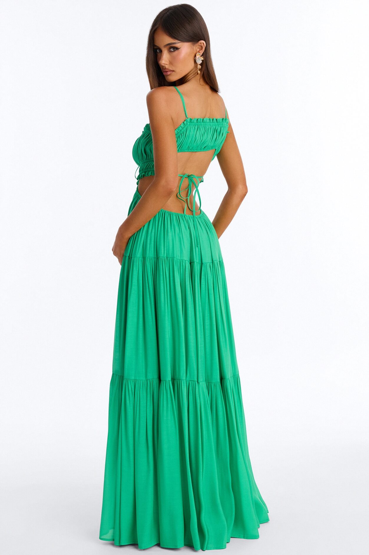 On A Date Flowy Maxi Dress - Kelly Green