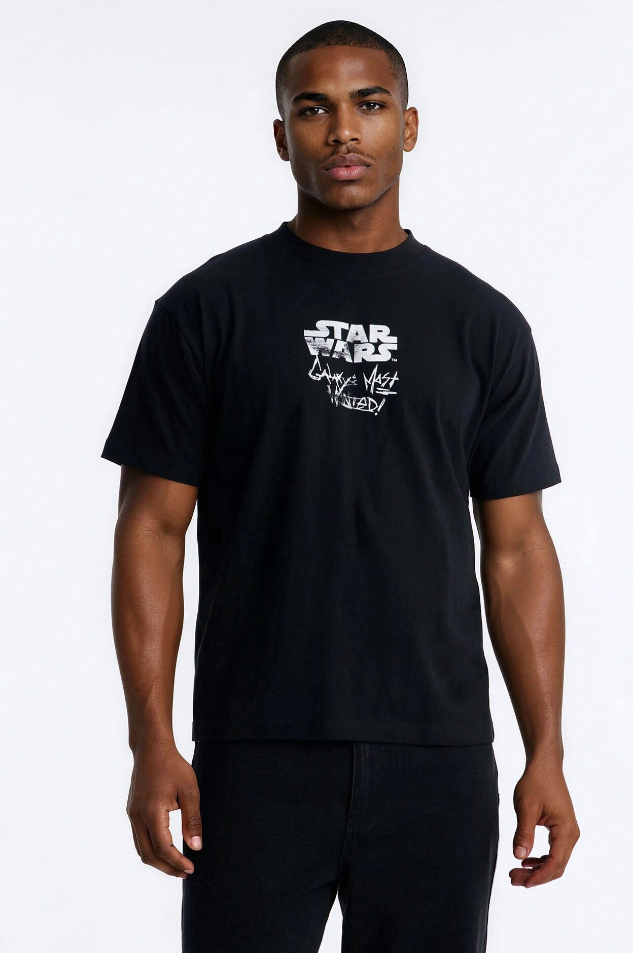 Star Wars Mandalorian Heavy Weight Oversized Short Sleeve Tee - Black