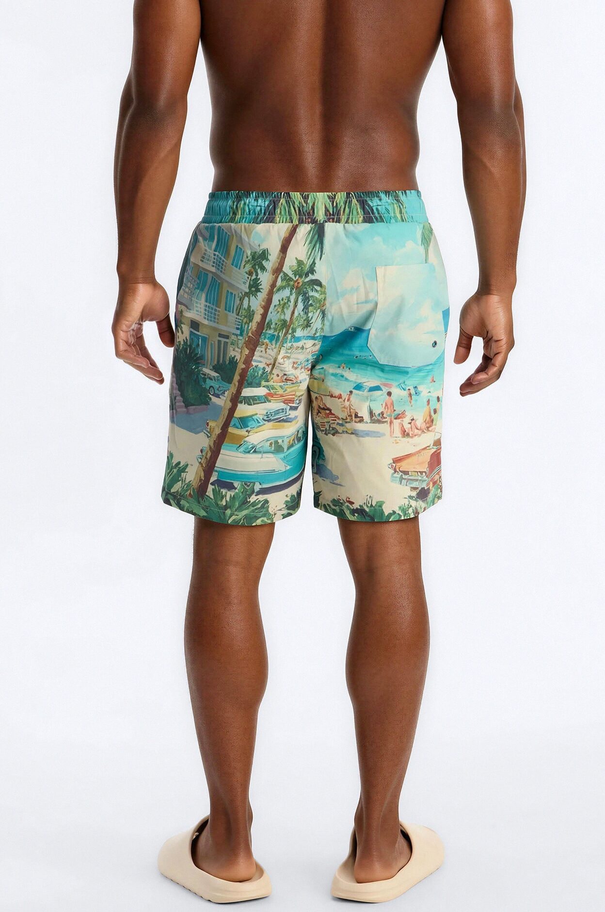 Palm Beach Printed Photoreal Swim Trunk 7″ - Multi Color