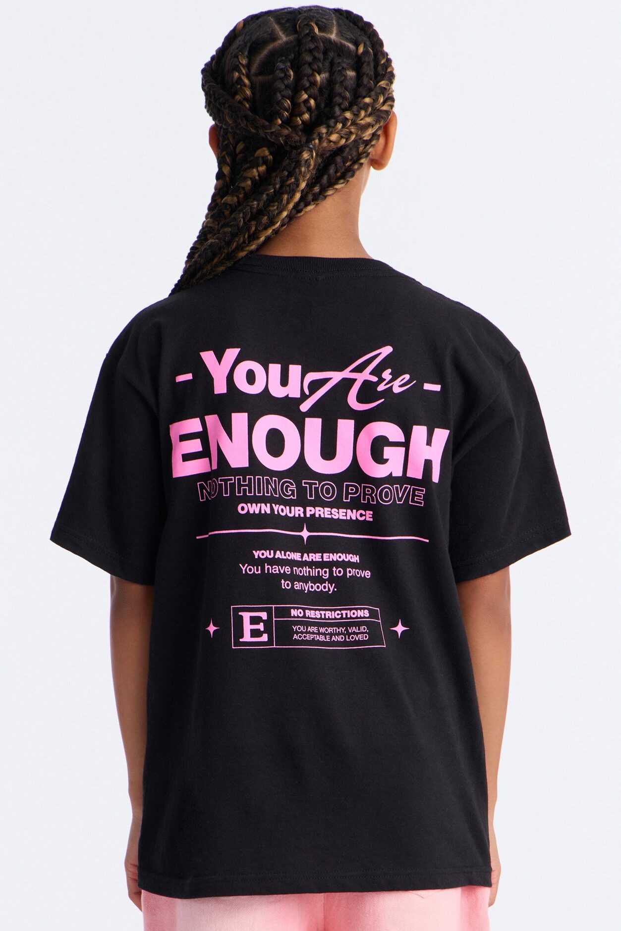 Mini You Are Enough Short Sleeve Tee - Black