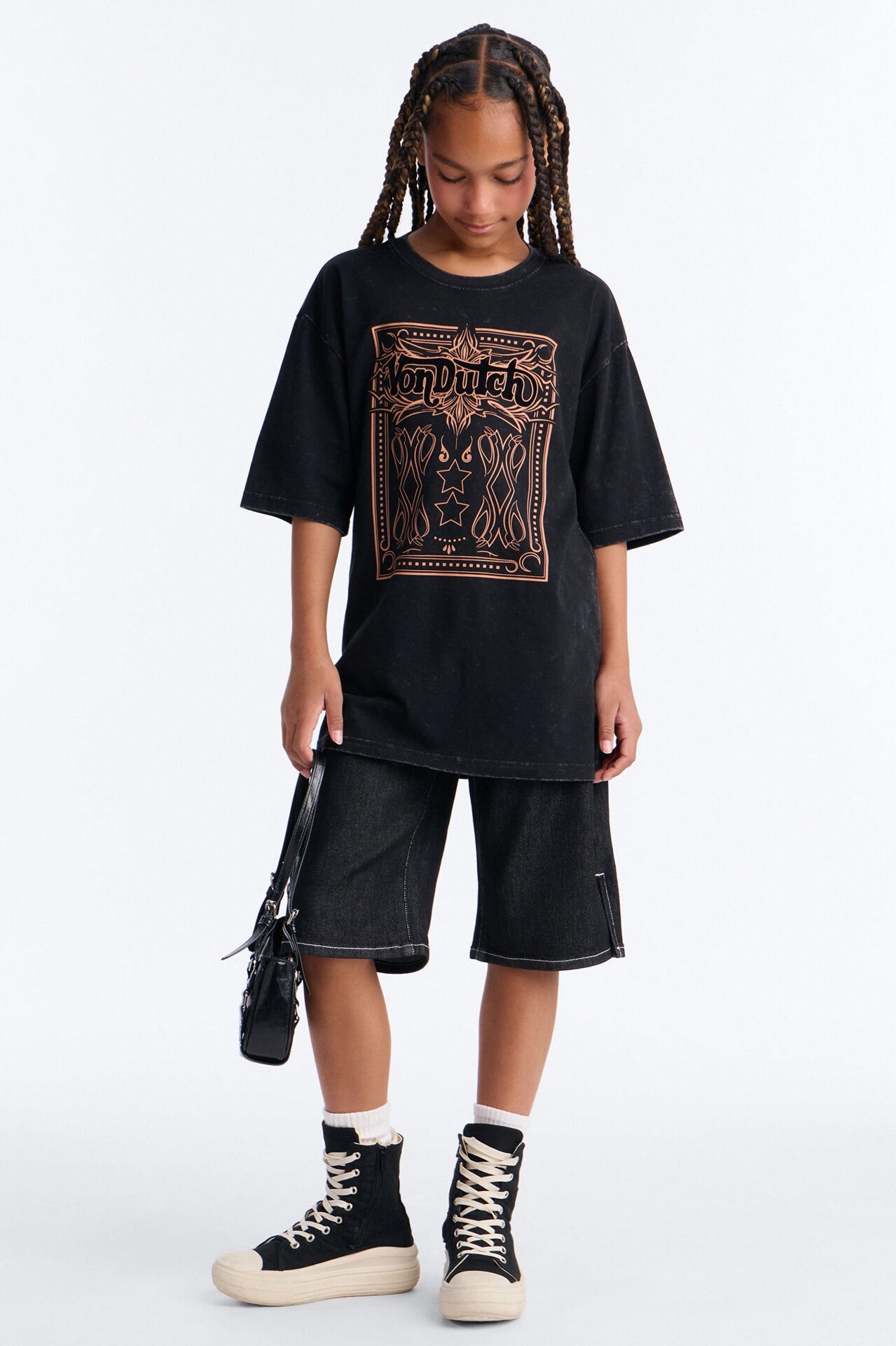 Mini Von Dutch Desert Spirit Oversize Tshirt - Black