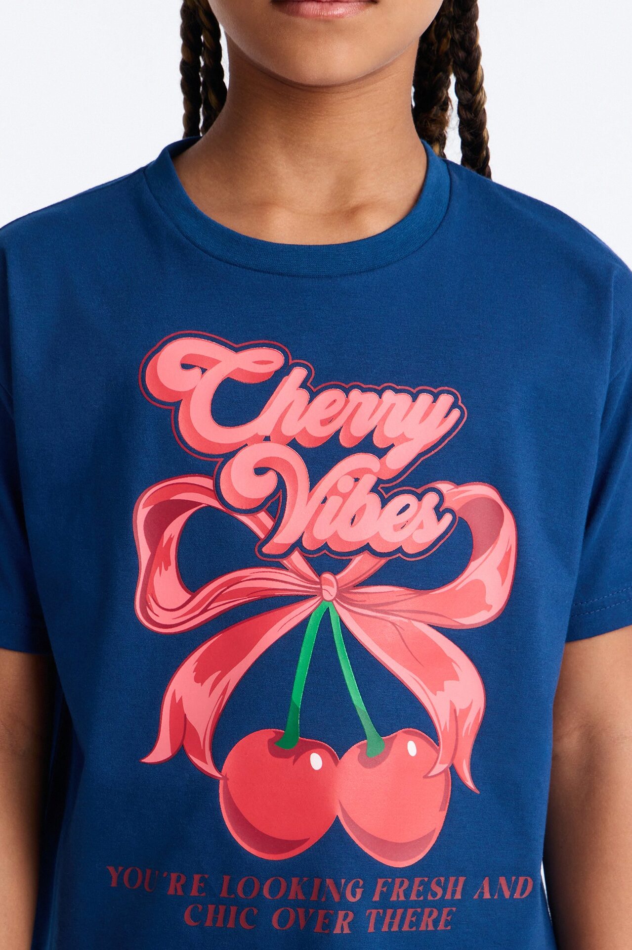 Mini Cherry Vibes Short Set - Navy