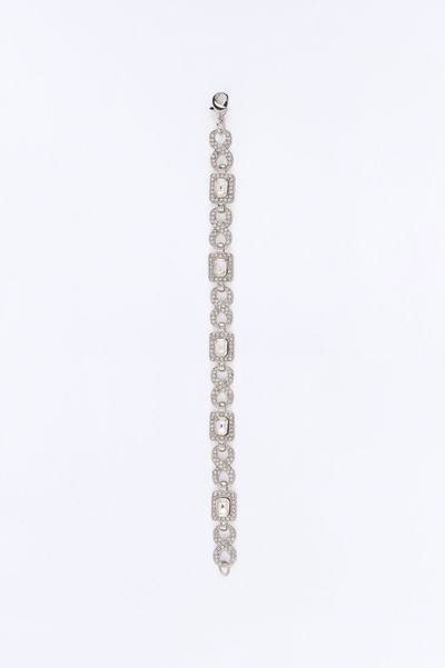 Iced Infinite Cluster Link Bracelet - Silver