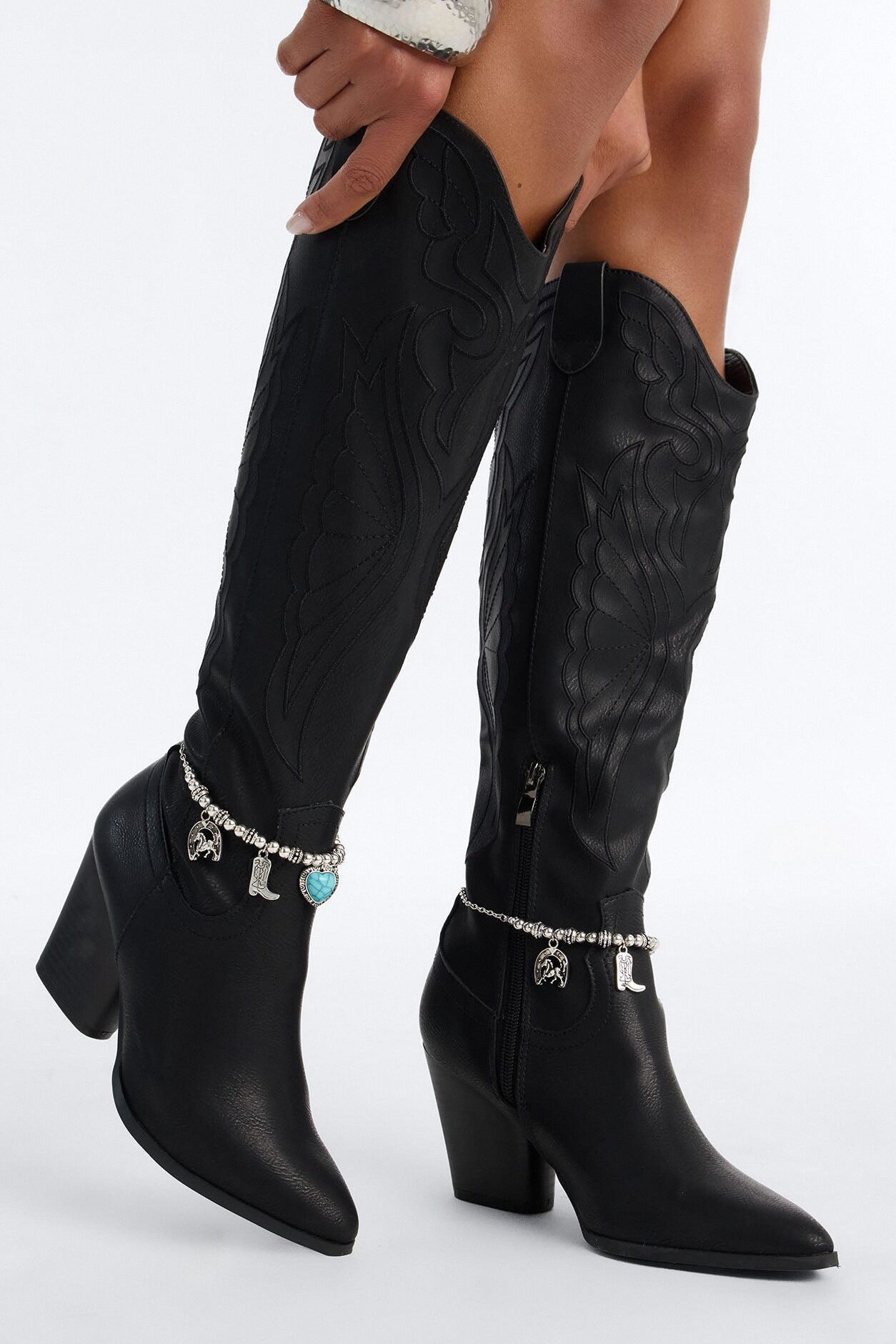 Texas Vibes Jeweled Boot Chain 2 Pack - Silver/Blue
