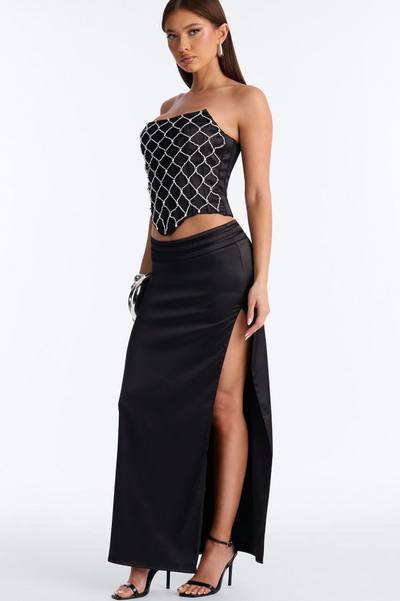 Voltage Satin Maxi Dress - Black