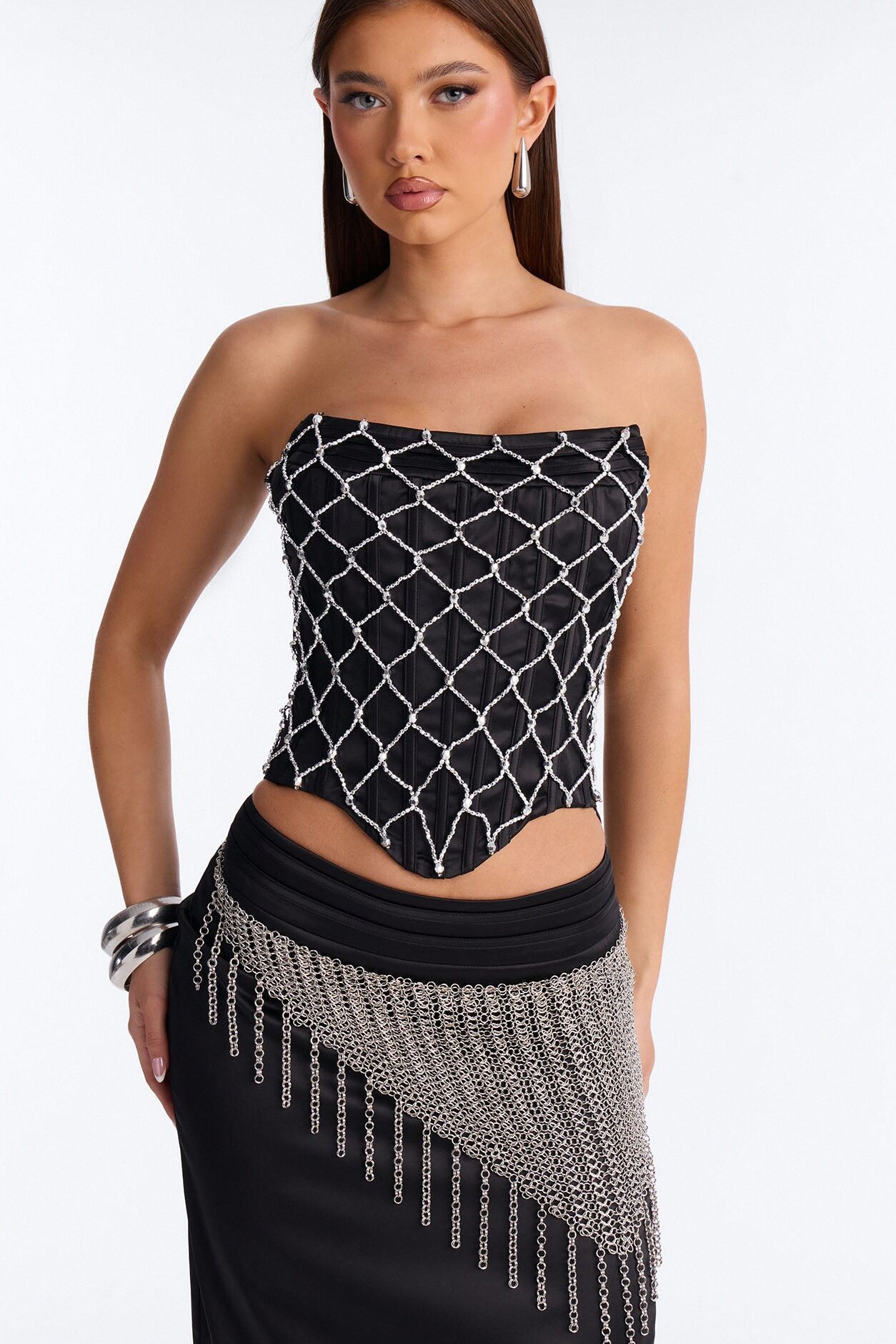 Chain Armor Chain Belt Scarf - Silver